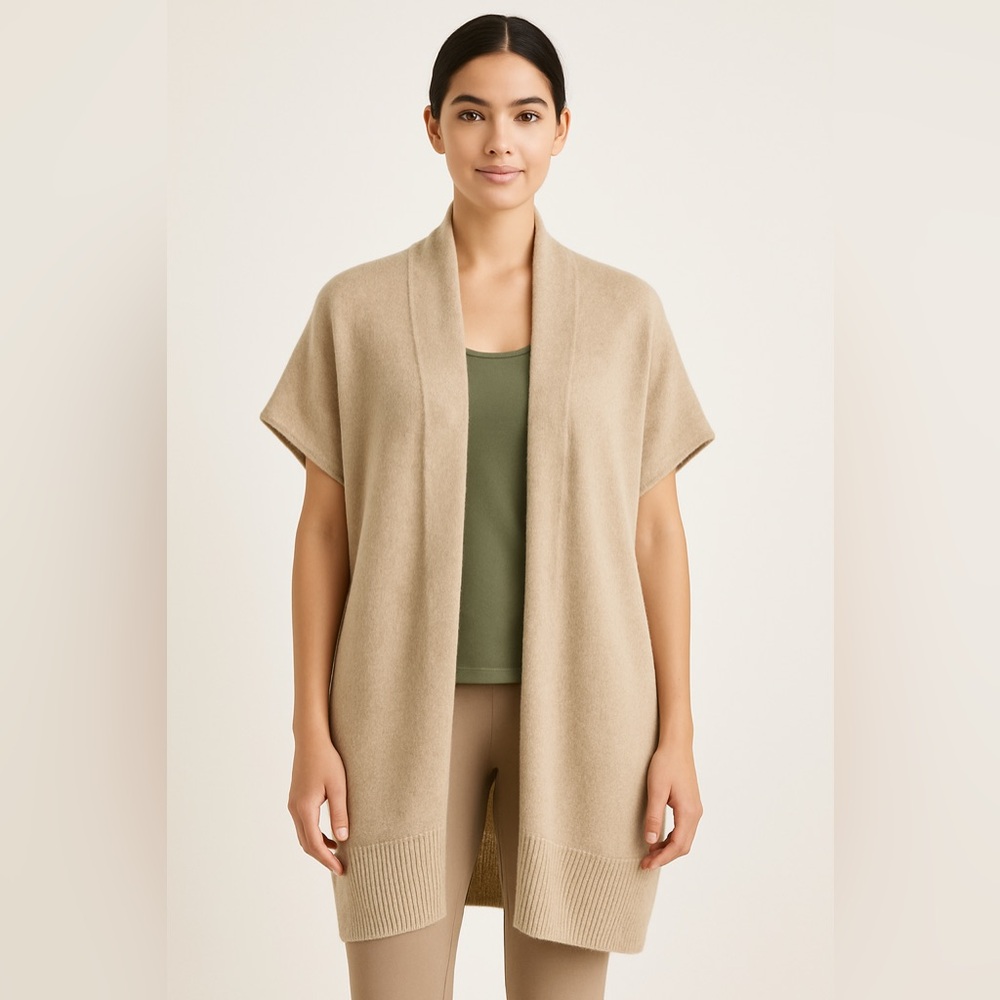 Leith Tan Women's Sweater Poncho